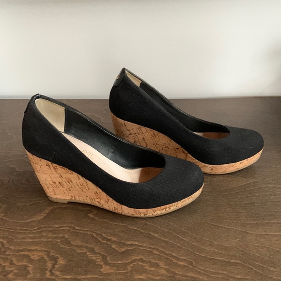PEGABO Pericles cork heels. Black. Size 6. - Picture 1 of 6
